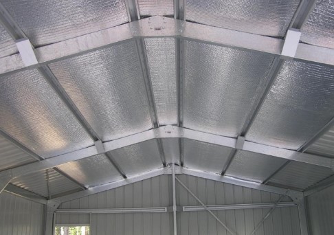 foil insulation in  shed roof