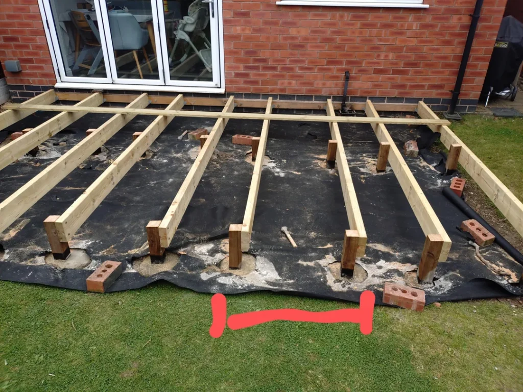 a deck being built